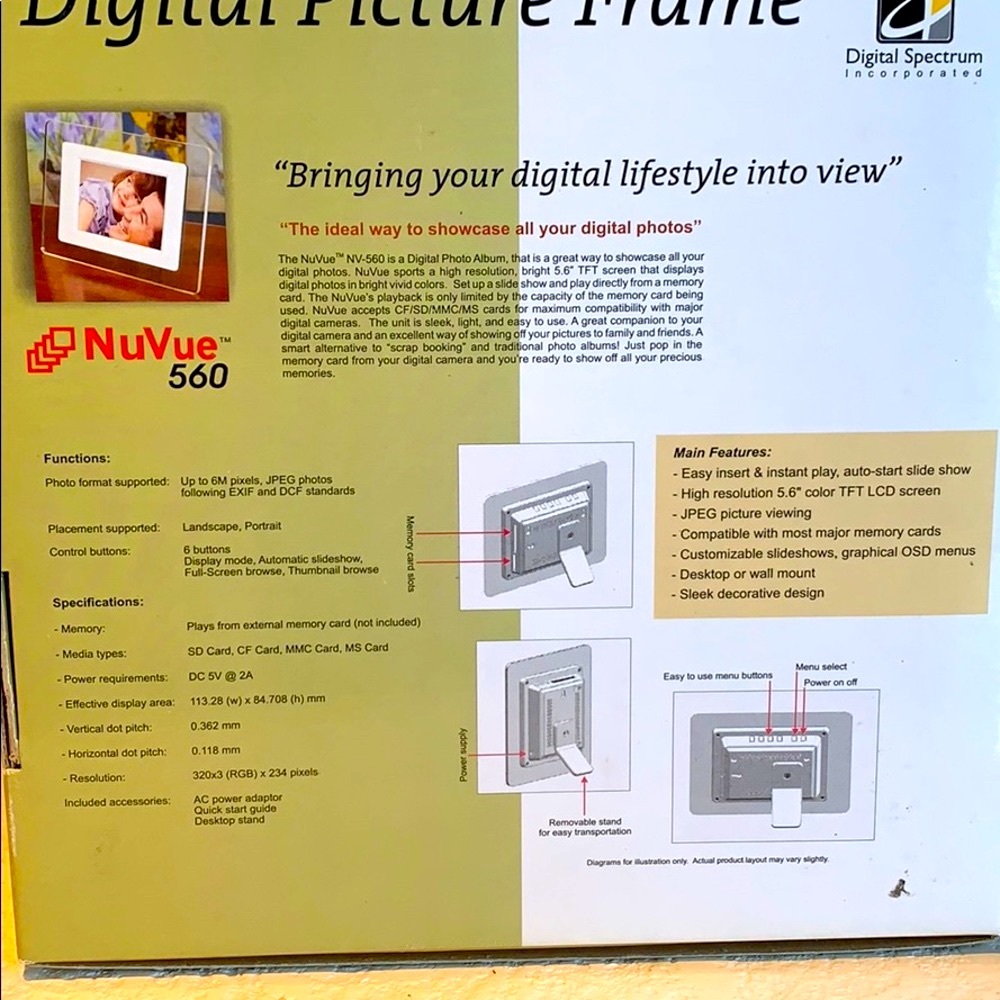 NuVue Digital Slideshow Picture Frame - Picture 3 of 8